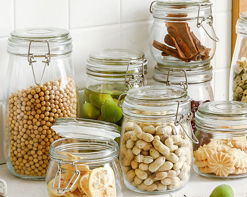 Clear Glass Canisters With Sealed Lids