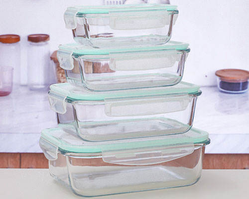 Empty Glass Lunch Boxes