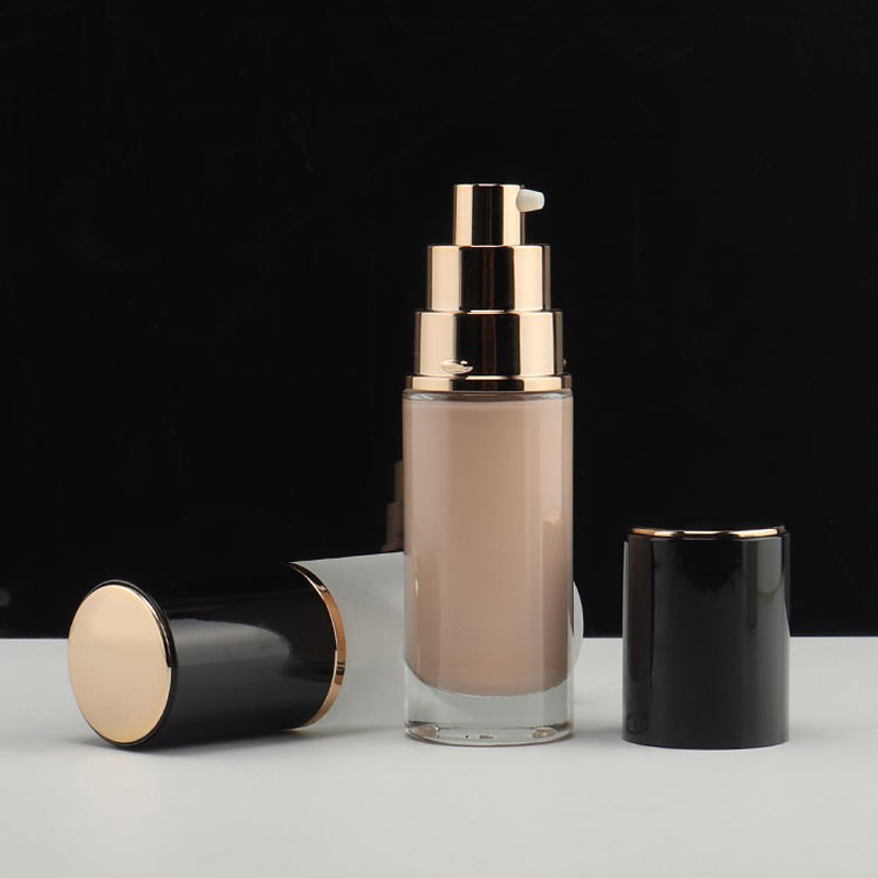 Pink Glass Foundation Bottle