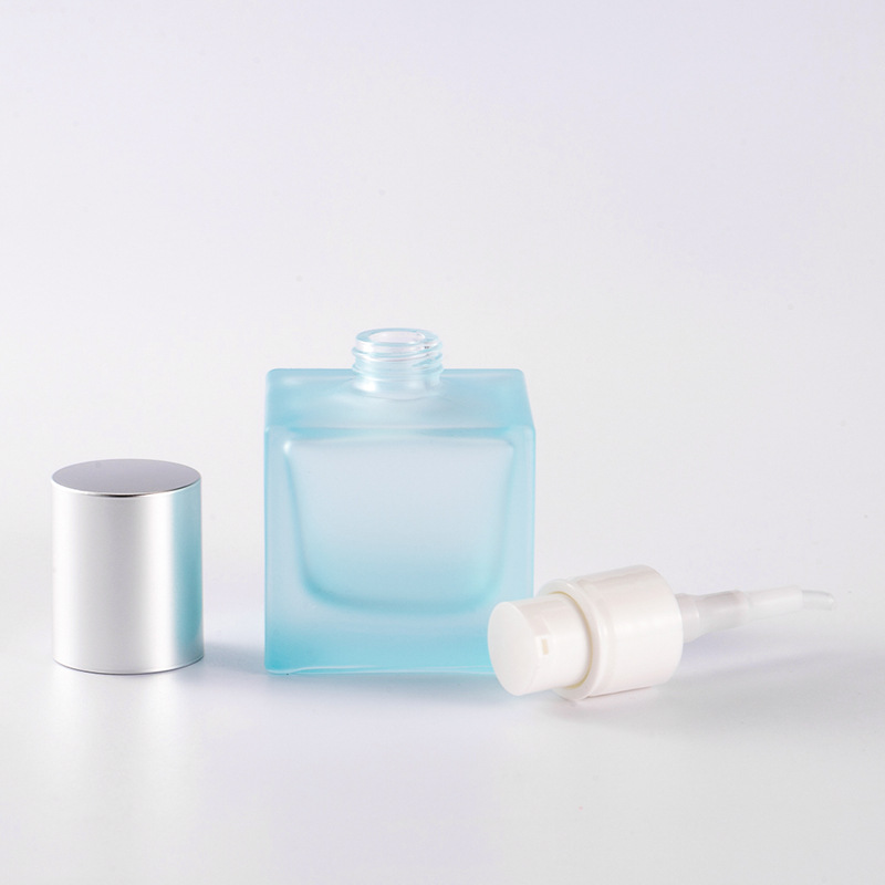 Square Blue Foundation Bottle