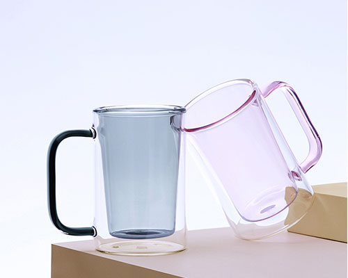 Double Wall Glass Cup With Handle