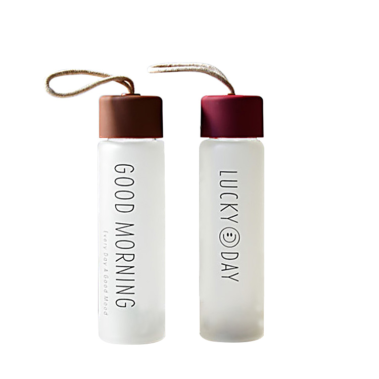 Frosted Glass Water Bottle 400ml Best Travel Water Bottle