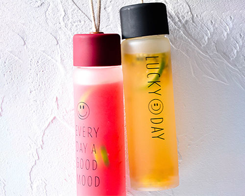 Frosted Glass Water Bottles for Juice