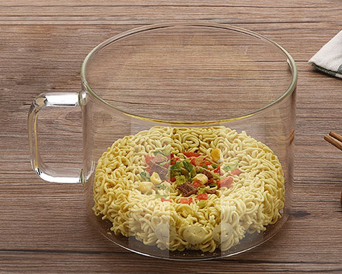 Glass Instant Noodle Bowl with Handle