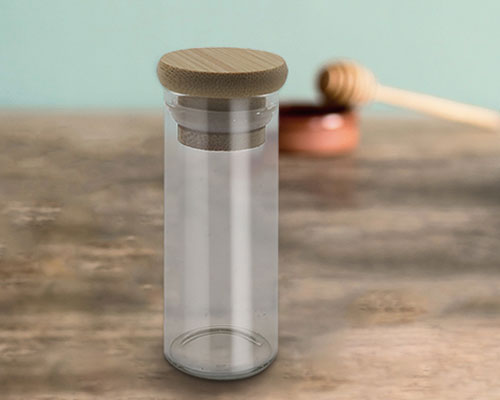 Glass Spice Jar With Bamboo Lid