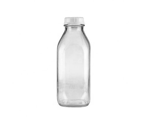 Square Glass Milk Bottle