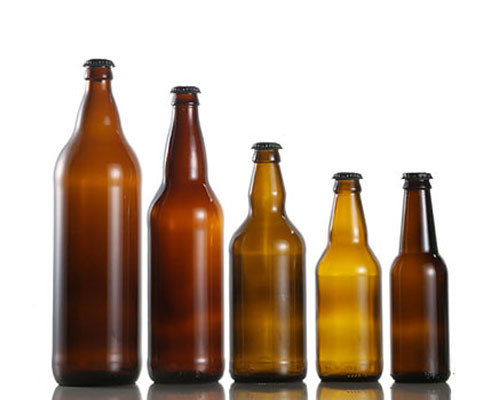 Amber Beer Bottles with Metal Caps