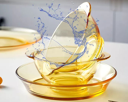 Amber Glass Dish Set