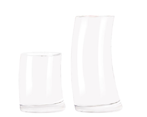 Crescent Shape Custom Glass Cups