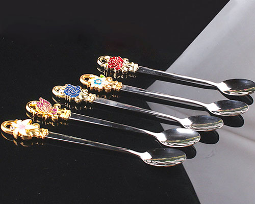 Flower Glass Cup Spoon