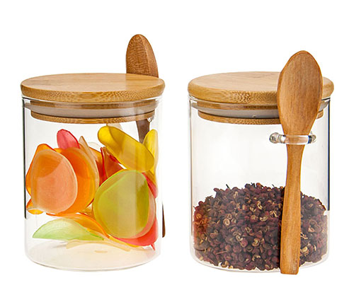 Glass Jar With Lid and Spoon