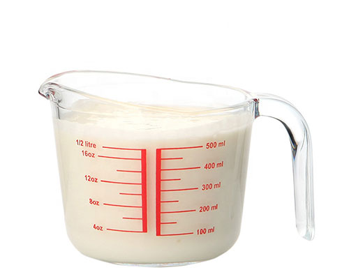 Glass Measuring Cup With Raised Markings
