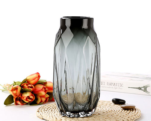 Black Smoked Glass Vase