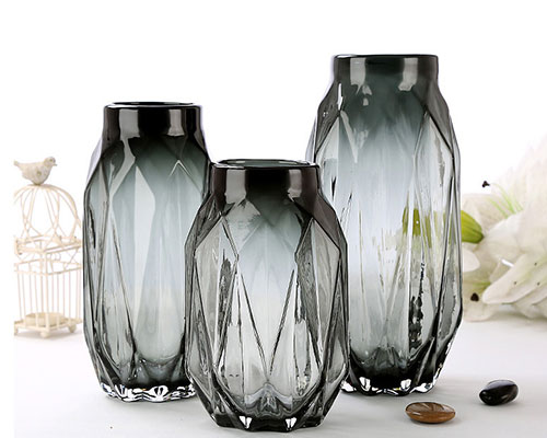 Black Smoked Glass Vases