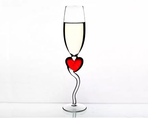 Crystal Heart Wine Glass