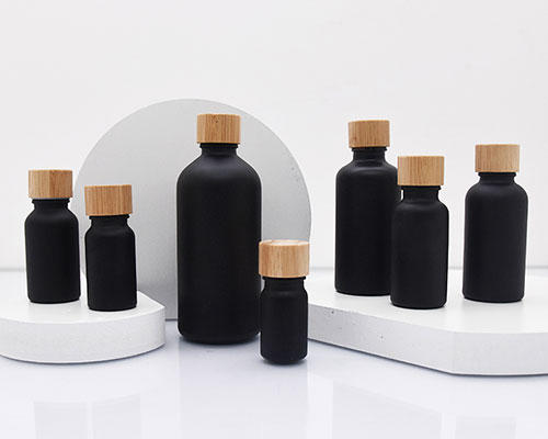 Glass Medicine Bottles with Wooden Lid
