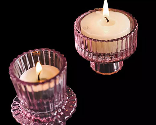 Pink Crystal Candle Holders