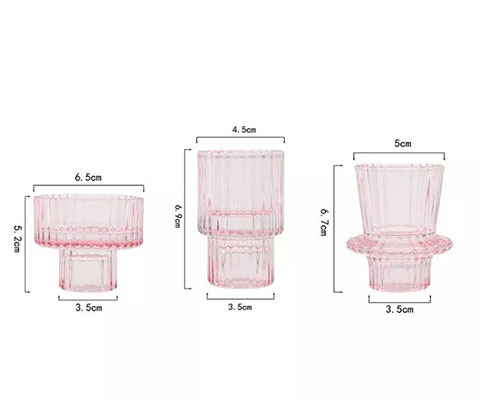 Pink Glass Tea Light Holders