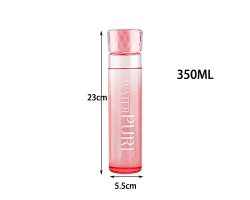 Pink Glass Water Bottle With Plastic Cover