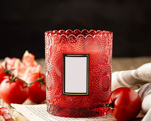 Red Glass Candle Jars
