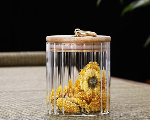 Round Glass Jar With Bamboo Lid
