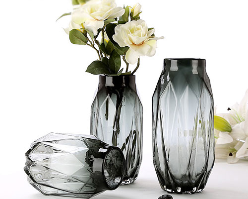 Smoked Black Glass Vases