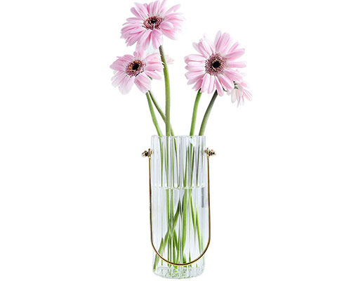 Vertical Striped Glass Vase
