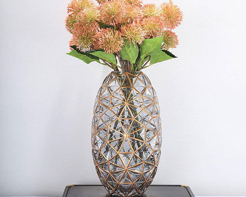Vintage Glass Vase With Gold Trim
