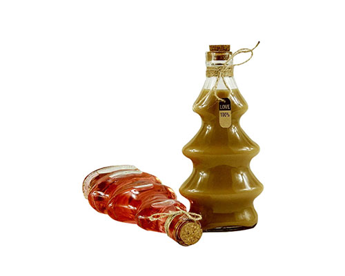 Christmas Tree Glass Bottle with Cork Lid