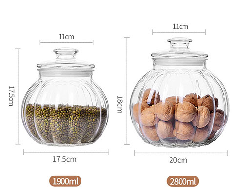 Clear Glass Pumpkin Shape Jar With Lid
