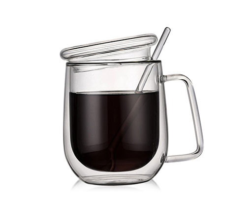 Double Wall Glass Cup With Lid