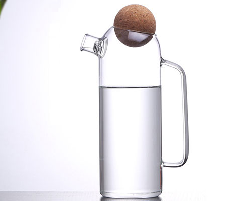 Glass Kettle With Ball Cork Lid