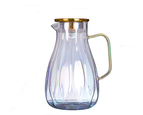 Glass Pitcher With Glod Lid and Handle