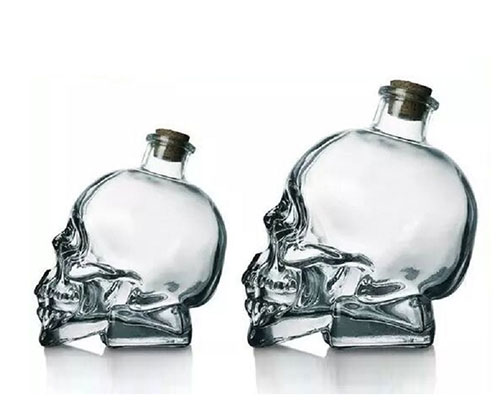 Glass Skull Alcohol Bottles