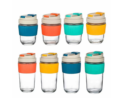 Glass Water Bottles With Straw Lids