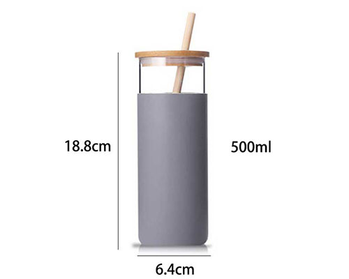 Glass Water Tumbler With Straw