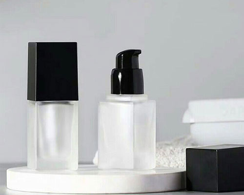 Square Frosted Glass Lotion Bottle