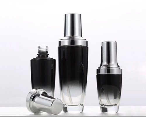 Black Glass Cosmetic Bottles