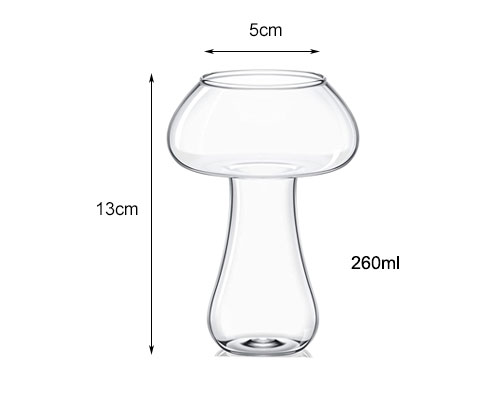 Clear Glass Mushroom Cup