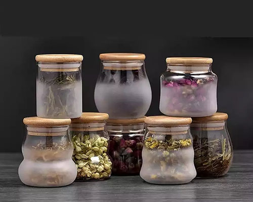 Frosted Glass Jars With Lids