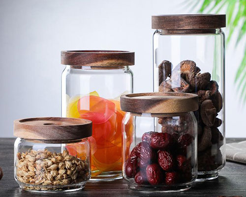 Glass Jars With Wooden Lids Wholesale