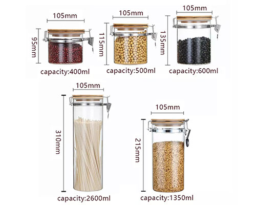 Glass Jars for Storage Airtight