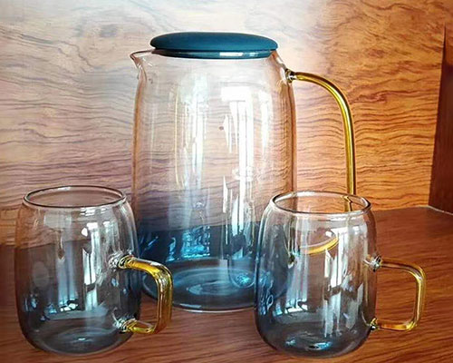 Glass Kettle With Blue Light