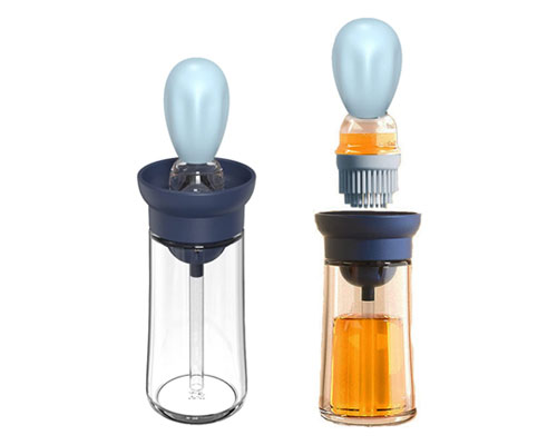 Glass Oil Bottles With Silicone Brush
