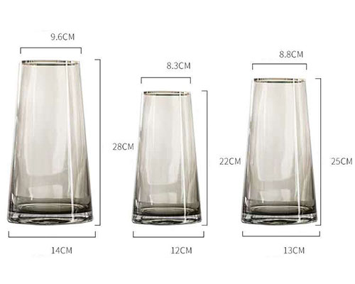 Glass Vases With Gold Rim