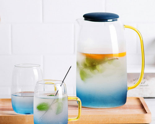 Glass Water Jug and Cup