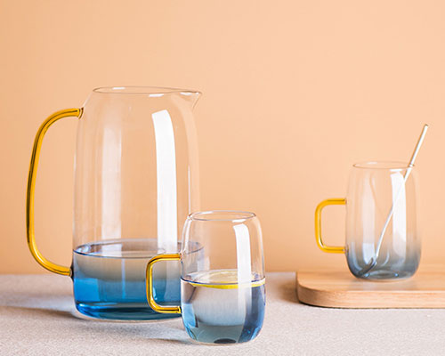 Glass Water Pitcher with Handle