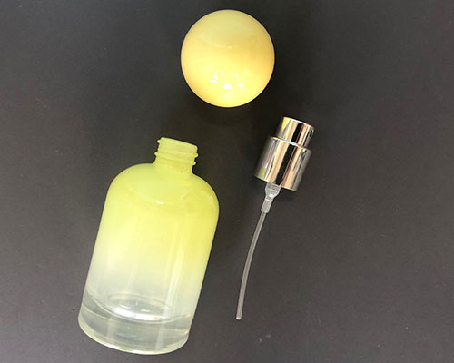 Gradient Yellow Glass Perfume Bottle with Spherical Cap