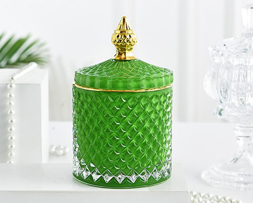 Green Glass Candle Jar