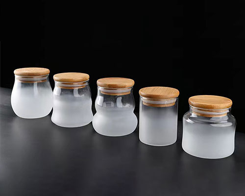 Mini Frosted Glass Jars With Lids